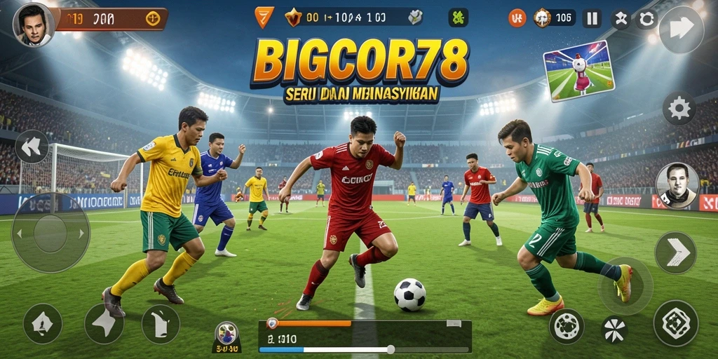 Screenshot menampilkan pemain beraksi dalam permainan olahraga yang seru.