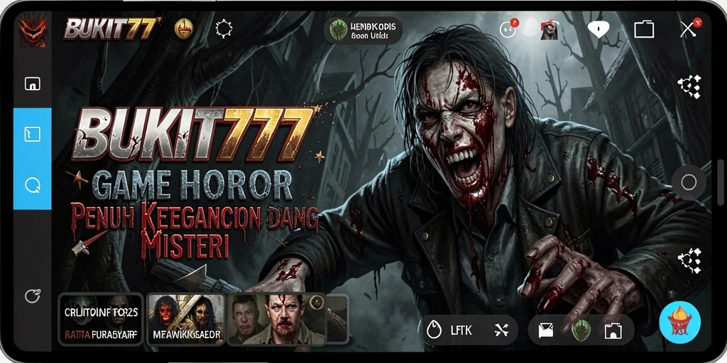Tampilan gameplay menegangkan di BUKIT777 saat menjelajahi lokasi angker.