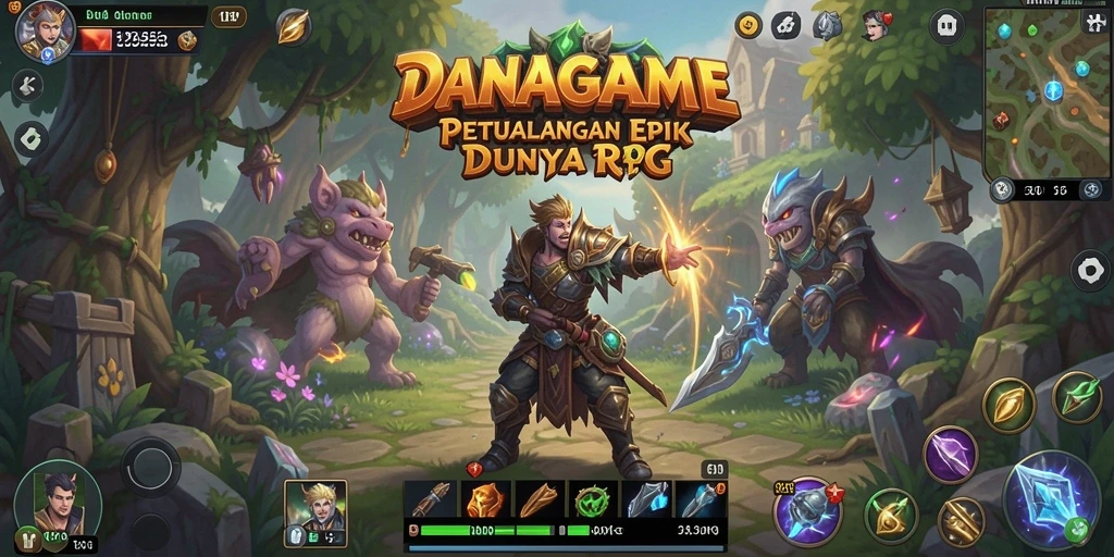 Tampilan gameplay seru dengan karakter dan pertarungan menarik.