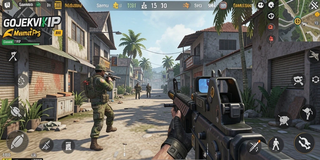 Tampilan seru gameplay GOJEKVIP dengan aksi mendebarkan di arena.