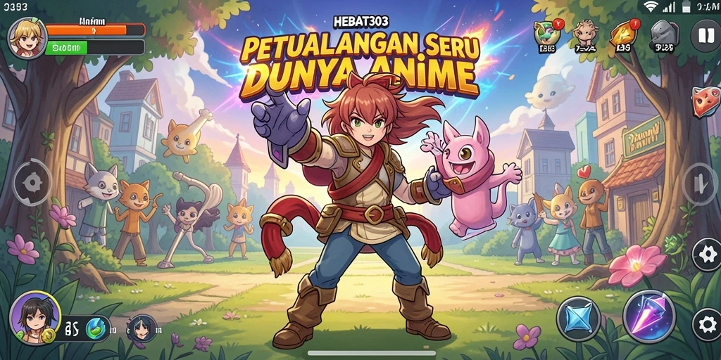 Tampilan gameplay HEBAT303 dengan karakter anime yang beraksi.