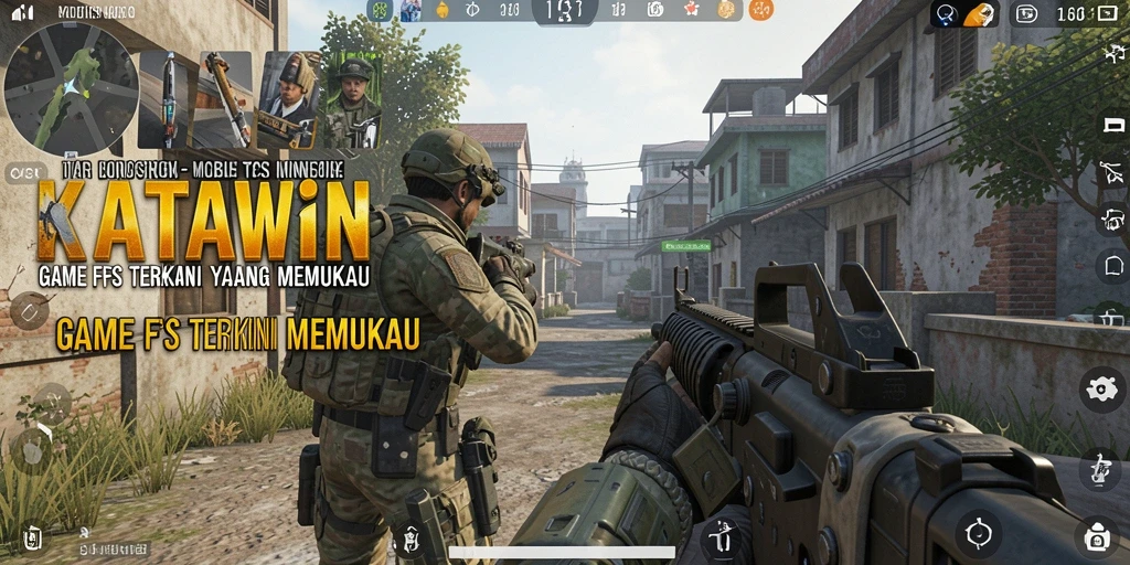 Screenshot gameplay KATAWIN menampilkan aksi mendebarkan dalam pertempuran FPS.