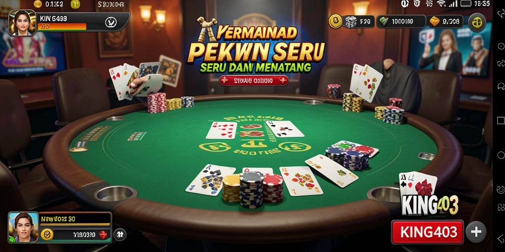 Tampilan permainan poker yang mendebarkan dan interaktif.