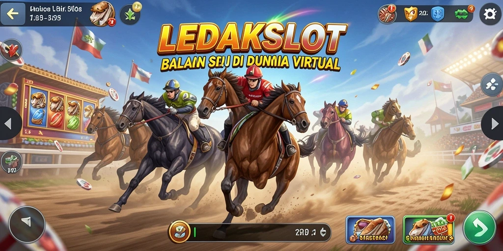 Tangkapan layar gameplay LEDAKSLOT yang menampilkan aksi balapan seru.