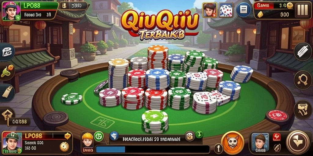 Screenshot utama LPO88 menunjukkan aksi permainan QiuQiu yang seru.