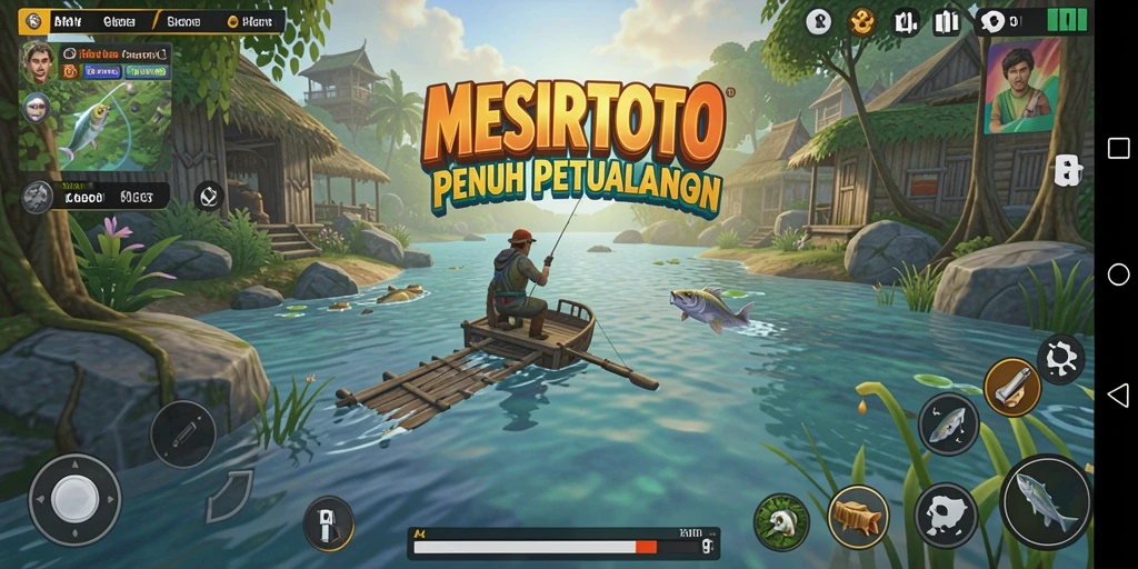 Tampilan gameplay memancing yang seru di MESIRTOTO.