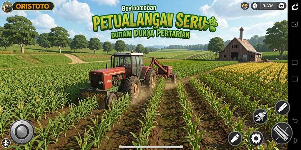 Tampilan gameplay menarik dalam dunia pertanian yang menantang.