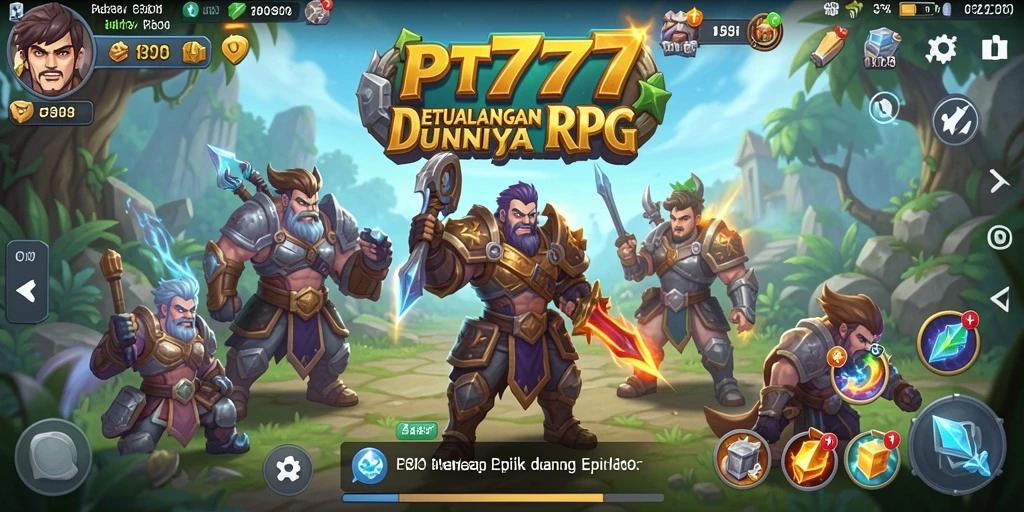 Tampilan gameplay PT777 dengan pertarungan seru di dunia RPG.
