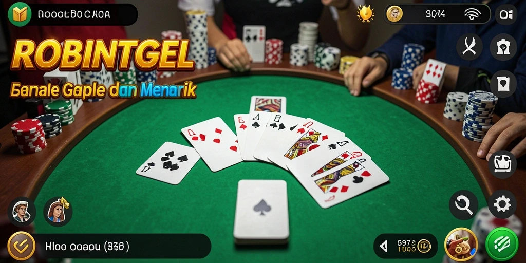 Tampilan gameplay Gaple yang seru di ROBINTOGEL.