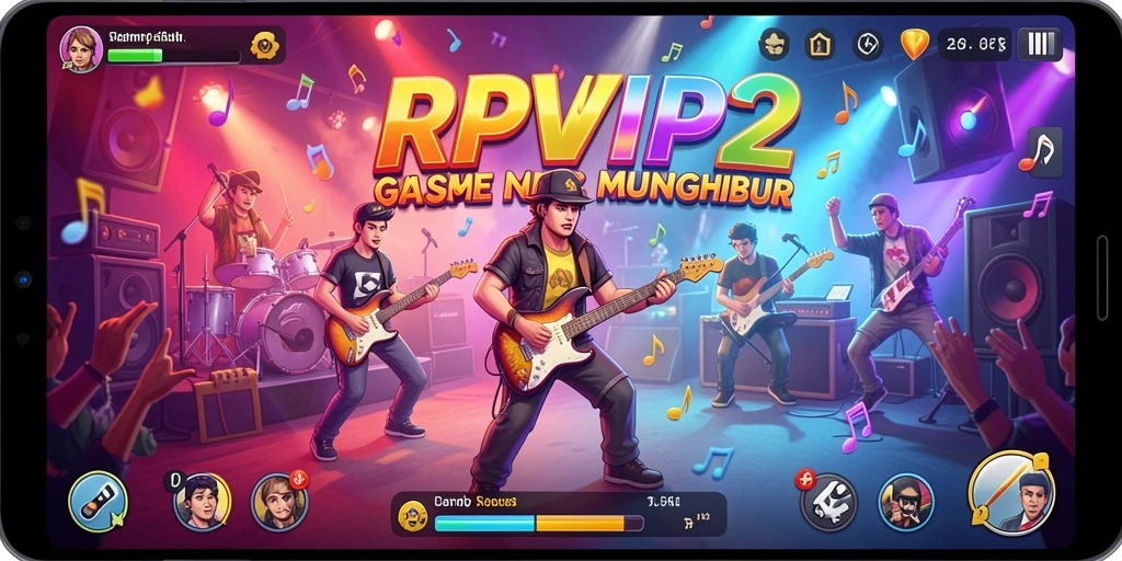Tampilan gameplay RPVIP2 menampilkan keseruan permainan musik.