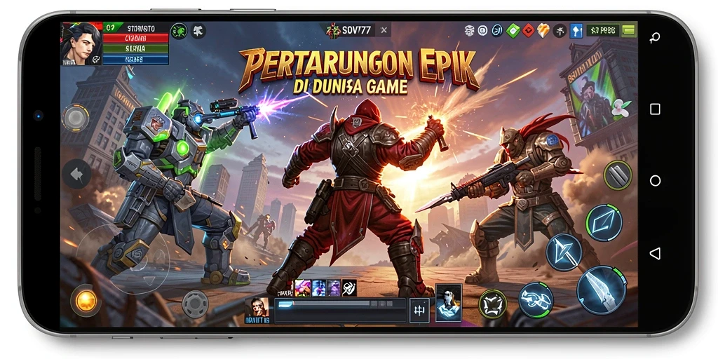 Tangkapan layar dari gameplay menampilkan pertarungan seru di SOV777.