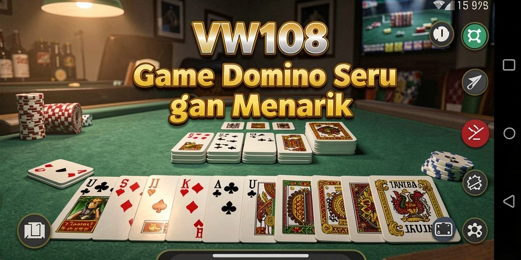Screenshot gameplay VW108 yang menampilkan keseruan bermain Domino.