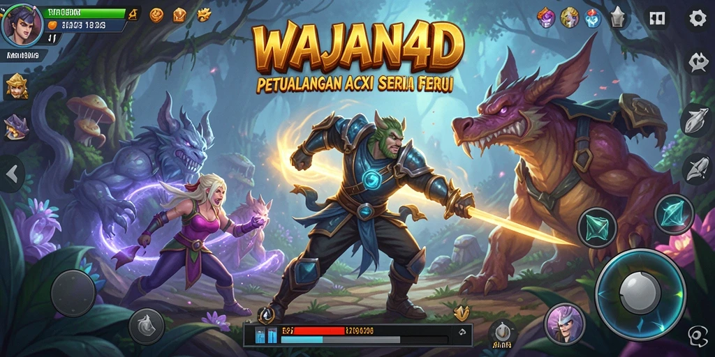 Tampilan menarik dari gameplay di WAJAN4D dengan pertempuran seru.