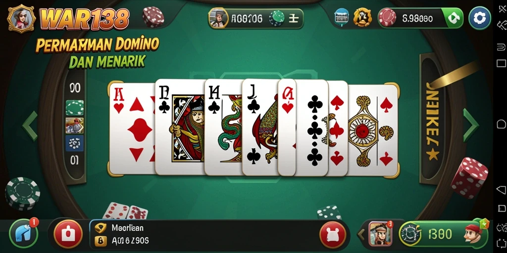 Tampilan menarik dari gameplay domino yang seru.